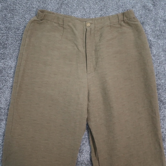 Chicos Design Silk/Linen Blend Ankle Pants Size 1 Green Straight - Picture 5 of 14